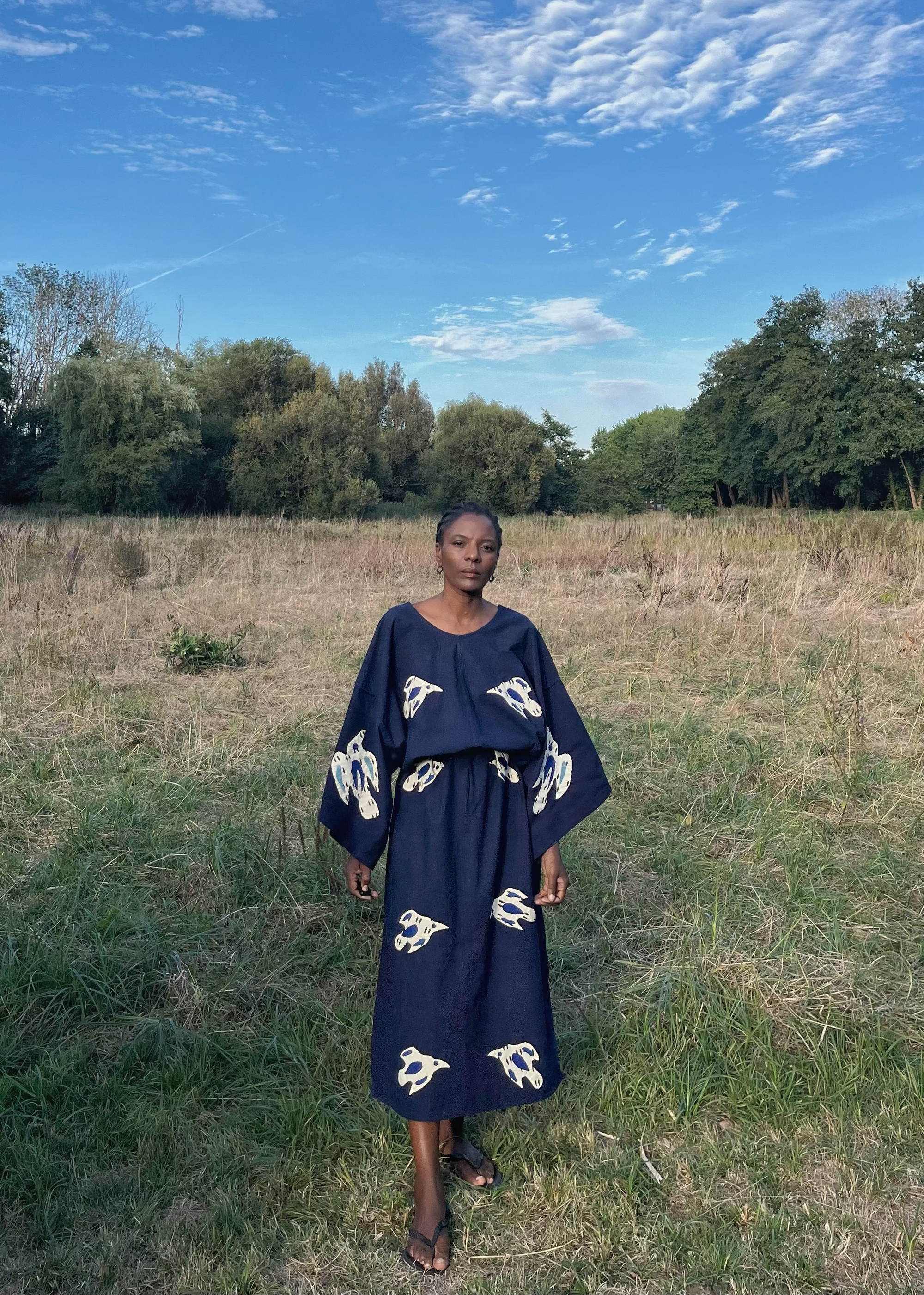 ROBE SARAH "BIRDS" maxi