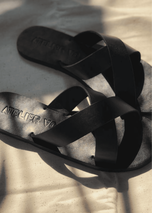 BIENVENU sandales slippers cuir